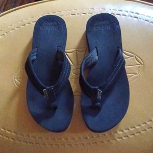Reef black thong sandals flip flops size 5